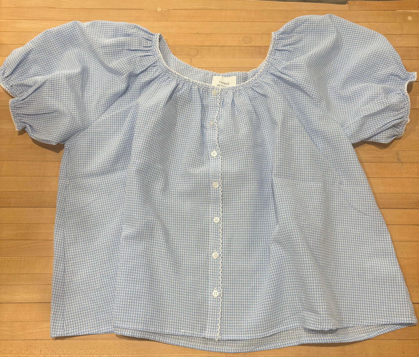 Light Blue Gingham Blouse