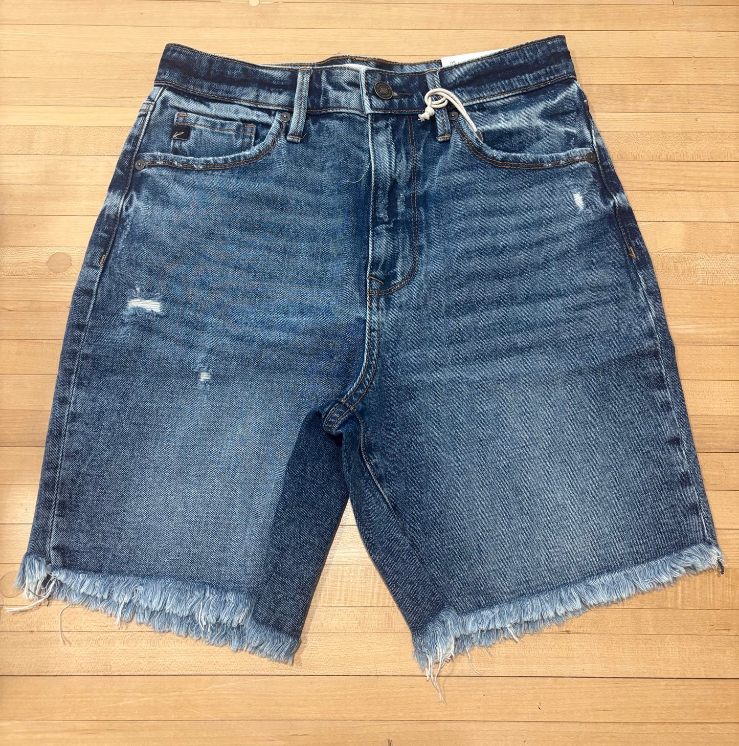 Kancan Light Distress Denim Shorts