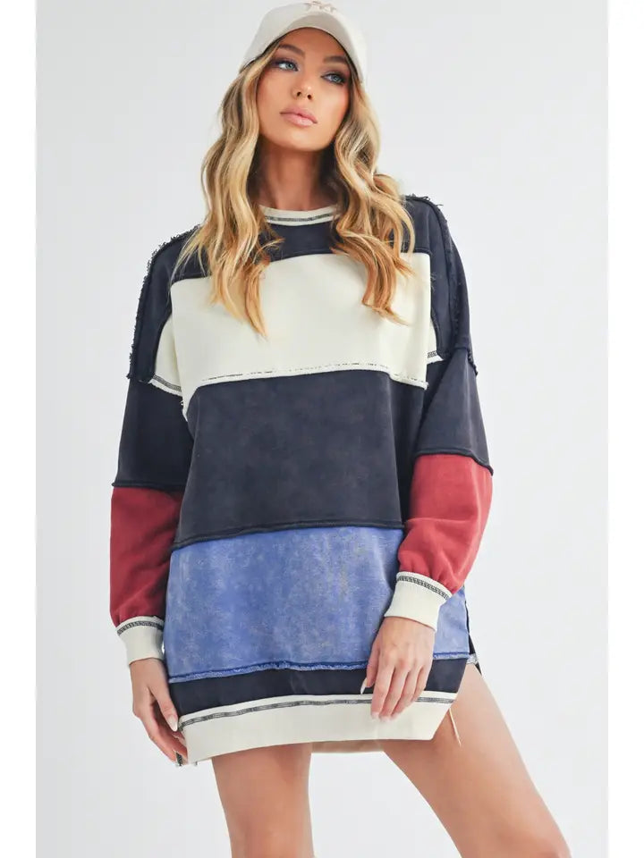 Rugby Color Block Stripe Sweatshirt