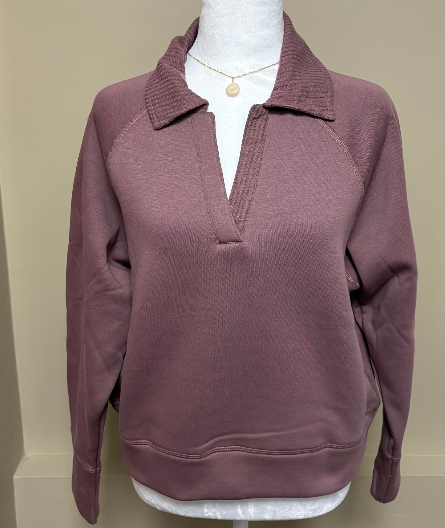 V-Neck Collared Sweatshirt