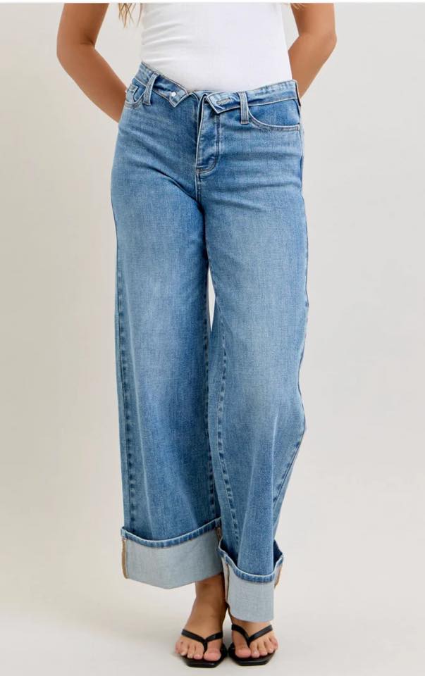 Judy Blue Wide Leg Cuff Jean