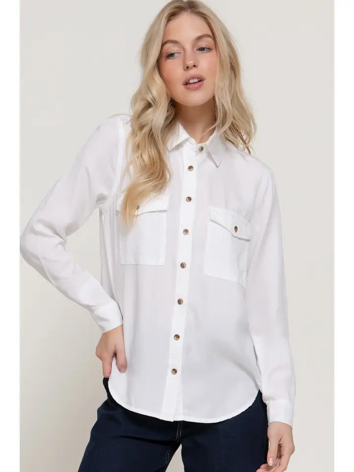 Long Sleeve White Button Down