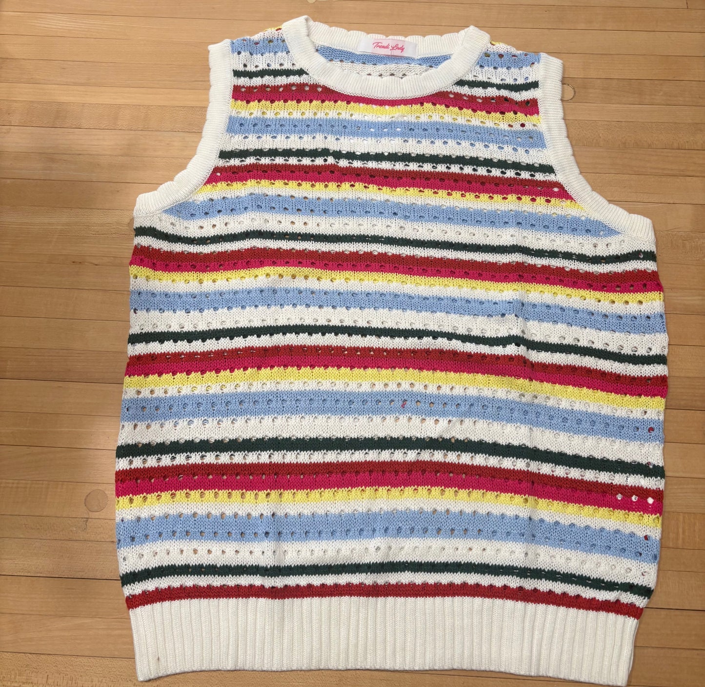 Multi-Colored Sleeveless Sweater