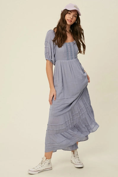 Open Back Tiered Maxi Dress