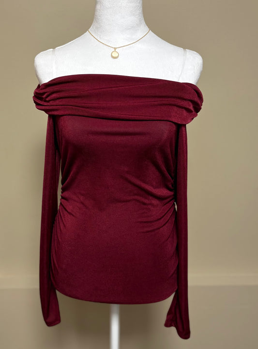 Off The Shoulder  Burgundy Top