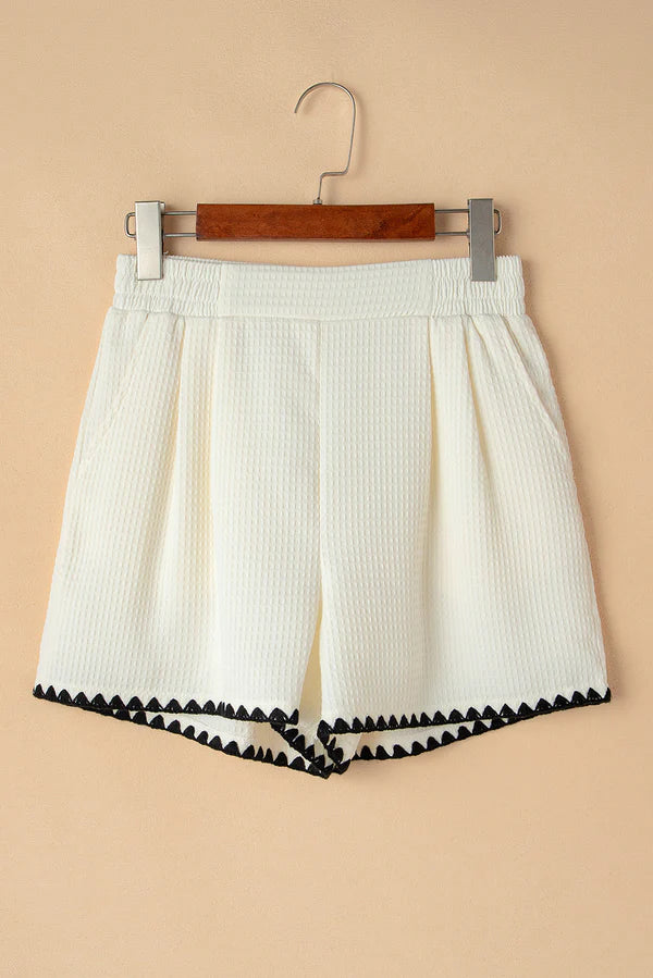 PRE-SALE: White Shorts with Black Trim
